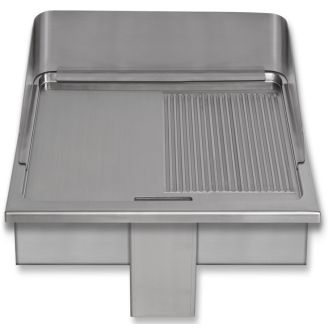 Berner inbouw braadpan 1/2 ribbel 7,5 kW 2 zones 600mm
