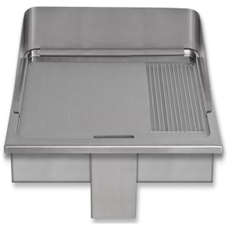 Berner inbouw braadpan 1/3 ribbel 7,5 kW 2 zones