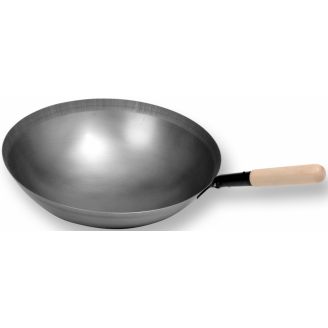 Berner wokpan voor inductiewok 36 cm met houten handvat