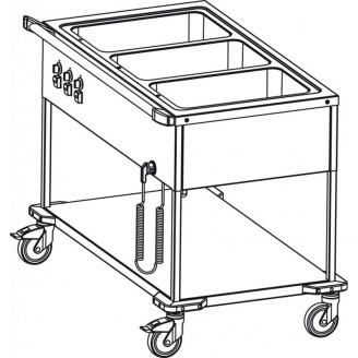 B.PRO Bain-marie wagen - SAW L-3, 3 x 1/1 GN