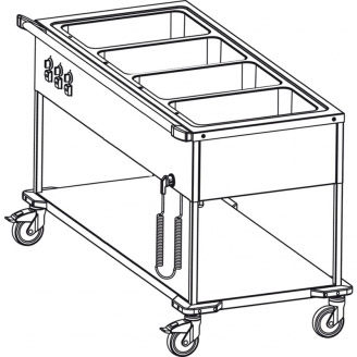 B.PRO Bain-marie wagen - SAW L-4, 4 x 1/1 GN
