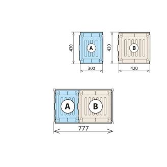 Fermostock 2 opvangbakken 460x750 voor 6611/6622/6811 - 1xA 1xB