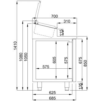 Combisteel Pro Line 2-deurs saladette - 7x 1/3 GN