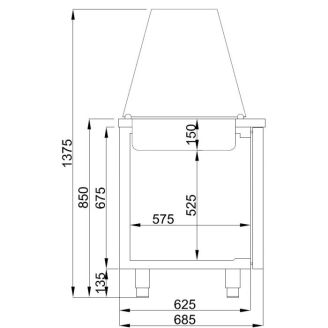 Combisteel Pro Line 3-deurs saladette - 4x 1/1 GN