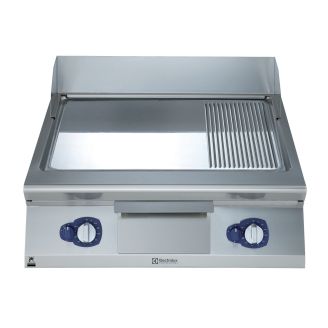 Electrolux gas bakplaat - 2/3 glad 1/3 geribbeld chroom - topunit
