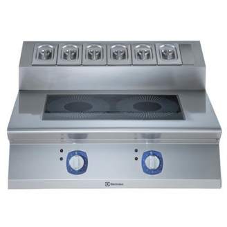 Electrolux inductie kookplaat - 2-zones - topunit - 6x 1/9 GN bakken.