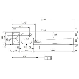 Franke buffetblad STAR-LINE, rond motief, bak links, ST-BB230-1