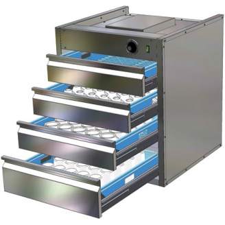 Roeder RVS koppenwarmer, 4 laden, 605x605x710 mm (bxdxh), 2382