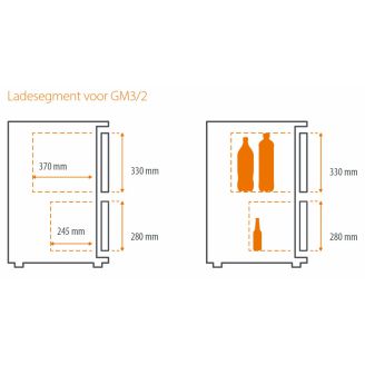 Gamko GM3/4 - 1x 2 ladencassette koeling - antraciet