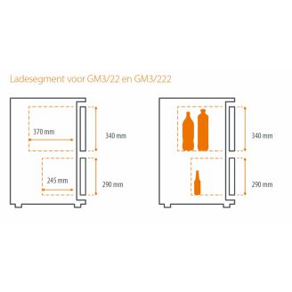 Gamko GM3/44 - 2 deurs x 2 ladencassette flessenkoeling - antraciet