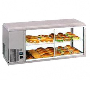 Gamko koelvitrine AV/MS131SF, Consumentzijde: acrylklapramen, Personeelszijde: schuifruiten, machine links