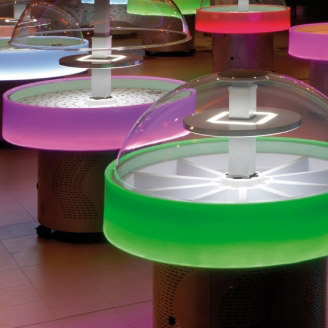 Gekoeld uitgiftebuffet met LED verlichting Isola rainbow