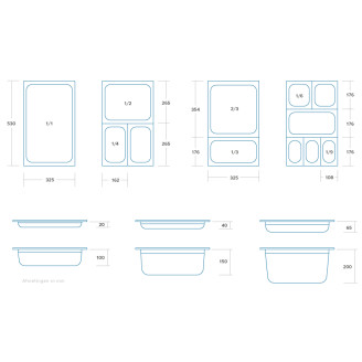 Maxima Gastronorm Bak - 1/4 GN - 6,5 cm Diep - Polycarbonaat