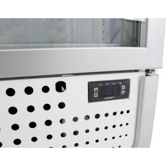 Husky glasdeur vriezer - 378 liter - wit/zilver