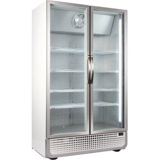 Husky dubbeldeurs koelkast - 975 liter - wit/zilver