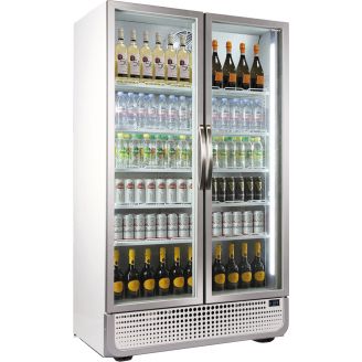 Husky dubbeldeurs koelkast - 975 liter - wit/zilver
