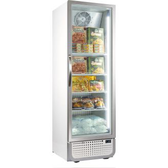 Husky glasdeur vriezer - 378 liter - wit/zilver