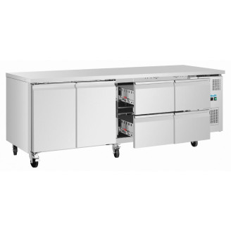 Polar U-Series koelwerkbank - 4 lades & 2 deuren - 284 liter - UA104