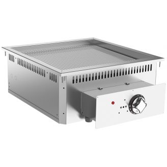 Mareno 700 drop-in bakplaat 60cm, verchroomd bakoppervlak, geribbeld