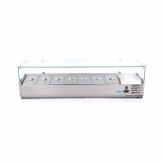 Maxima Opzetkoelvitrine - 160 cm - 7 x 1/3 GN Bakken