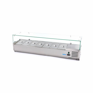 Maxima Opzetkoelvitrine - 160 cm - 7 x 1/3 GN Bakken