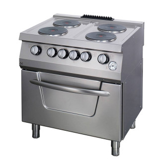 Maxima Heavy Duty Fornuis - 4 Pitten Met Oven - Dubbel - 70 cm - 400V