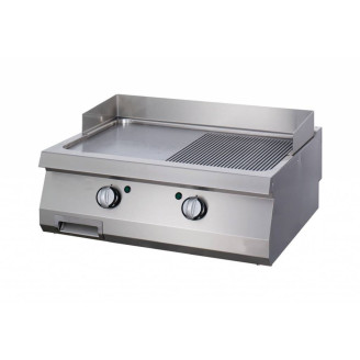 Maxima Heavy Duty Grillplaat - Half Gegroefd Chroom - Dubbel - 70 cm Diep - Gas