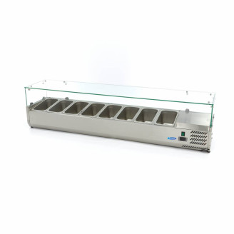 Maxima Opzetkoelvitrine - 180 cm - 8 x 1/3 GN Bakken