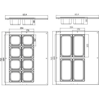 Maxima Saladette - 67 L - Tafelmodel - 8 x 1/6 GN