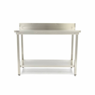 Maxima Werktafel rvs - 140 x 70 cm - Verstelbare Hoogte - met Spatrand
