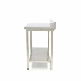 Maxima Werktafel rvs - 140 x 70 cm - Verstelbare Hoogte - met Spatrand
