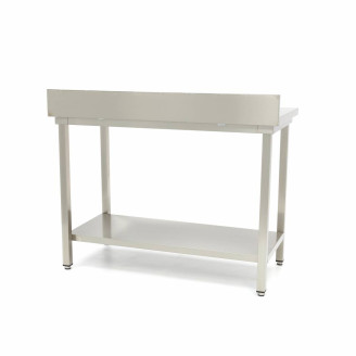 Maxima Werktafel rvs - 140 x 70 cm - Verstelbare Hoogte - met Spatrand