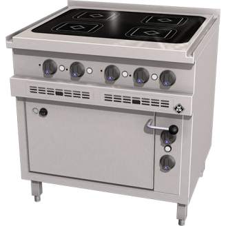MKN 4-zones inductie fornuis met elektrische oven, 10013250
