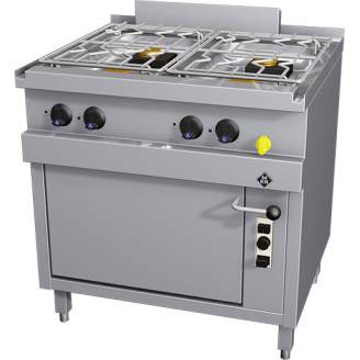 MKN 4-vlams gas fornuis met gas oven, 700-serie, 2163404