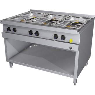 MKN 6-pits Gas kooktafel - staand model 2063405