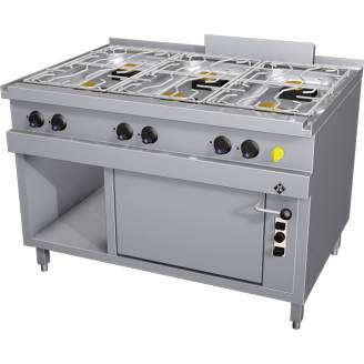MKN 6-vlams gas fornuis met gas oven, 850-serie