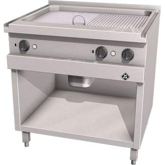 MKN elektrische bakplaat, geribbeld/glad, chroom, 700-serie, 2121131A