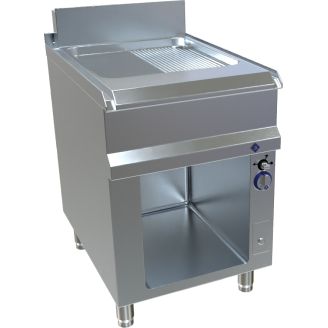 MKN gas grill-/bakplaat half geribbeld RVS, 1 zone, 10,8 kW