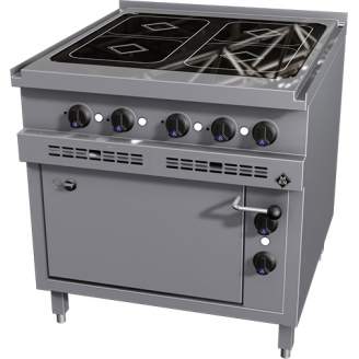 MKN inductie fornuis met 2/1 GN elektrische oven, 4 zones - 850-serie