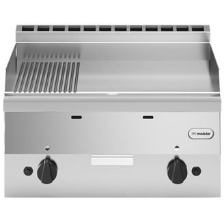 Modular Fun 600 600 mm gas bakplaat glad-geribbeld aardgas