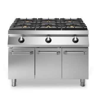Modular Roc 1100 gaskooktafel 6-pits emaille met deuren R110/120PCGB/P