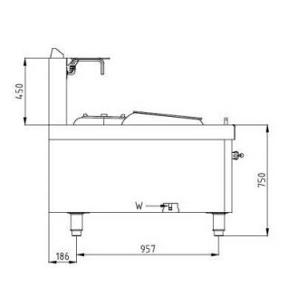 Nayati woktafel - NGKB 12-125, 1 wokbrander Turbo wok