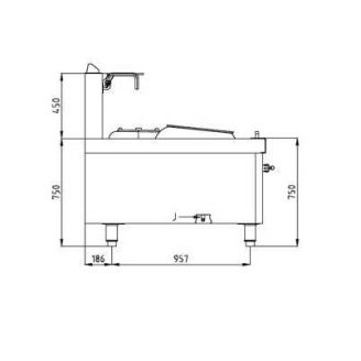 Nayati woktafel - NGKB 22-125, 2 wokbranders Turbo wok