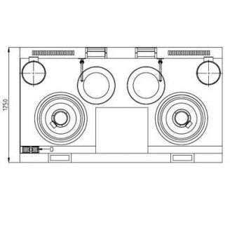 Nayati woktafel - NGKB 22-125, 2 wokbranders Turbo wok