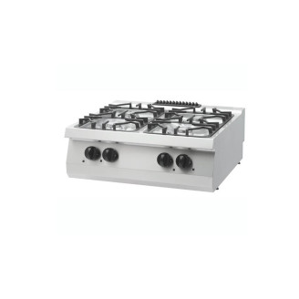Maxima Heavy Duty Kookplaat - 4 Pitten - Dubbel - 70 cm Diep - 27 kW - Gas
