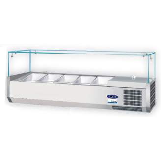 NordCap opzetkoelvitrine - glasopbouw, 5 x 1/4 GN - PA 14-120