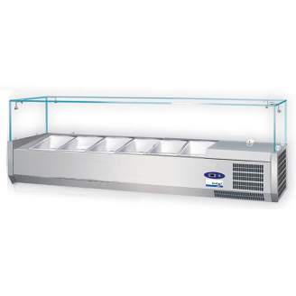 NordCap opzetkoelvitrine - glasopbouw, 6 x 1/3 GN - PA 13-150