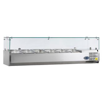 NordCap opzetkoelvitrine - glasopbouw, 6 x 1/3 GN - PA 13-150