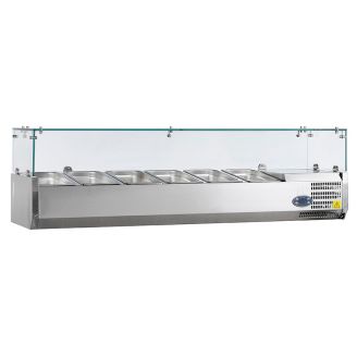 NordCap opzetkoelvitrine - glasopbouw, 7 x 1/4 GN - PA 14-150