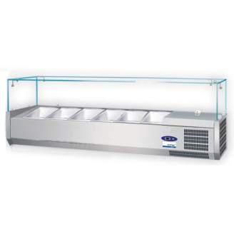 NordCap opzetkoelvitrine - glasopbouw, 7 x 1/4 GN - PA 14-150
